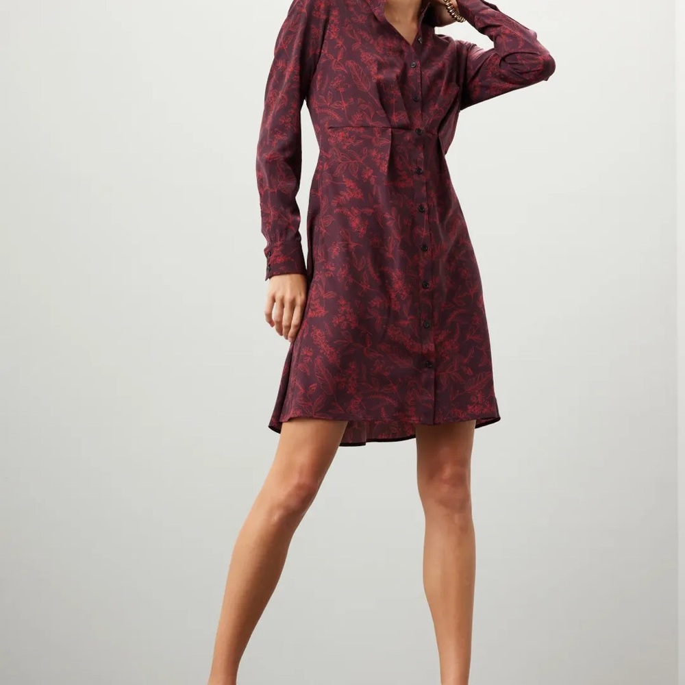 Thakoon Burgundy Button-Up Dress